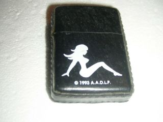 Vintage Zippo Lighter Playboy 1993 Aadlp Leather Case