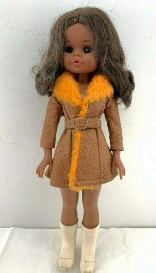 Fashion Girl Vintage Furga African American Black Doll W/ Tagged Alta Moda Dress