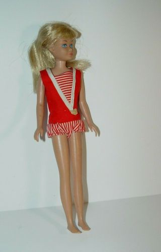 Estate Old Vintage 1963 Barbie Blonde Skipper Doll W/ Bathing Suit 1