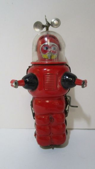 Vintage Yoshiya Moon Man Explorer Robot Vintage Wind Up Space Toy Tin Japan