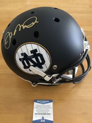 Joe Montana Autographed/signed Notre Dame Full Size Helmet Beckett