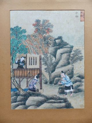 Antique Chinese 18th/19th Century Water Colour Painting On Paper (1)