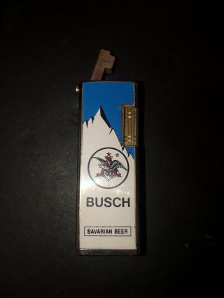 Vintage 70’s Collectible Busch Beer Lift Arm Lighter Beer Advertising