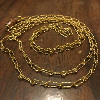 Vintage Art Deco Long Gold Paperclip Chain Necklace 31” - Antique Paper Clip