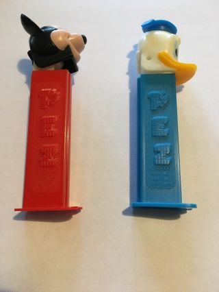 Vintage Mickey Mouse /donald Duck Pez Dispensers.  Made In Yugoslavia