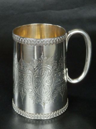 Rare Sterling Solid Silver Victorian Tankard Mug 1879 155 Grams