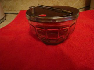 Vintage Diner Chrome Hinged Flip - Top Sugar Bowl Clear Glass - Usa