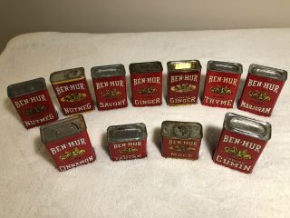 11 Vintage Ben - Hur Spice Tins