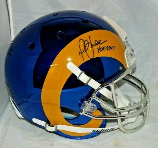 Marshall Faulk Autographed Signed St.  Louis Rams Full Size Chrome Helmet Jsa