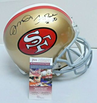 Joe Montana And Jerry Rice Signed Full Size Football Helmet With Jsa