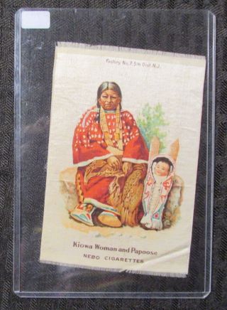 1910 Kiowa Woman And Papoose 3.  25x5 " Zira Cigarettes Silk Vg,  4.  5