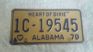 Alabama Tag License Plate Vintage Collectable Man Cave Old 1970