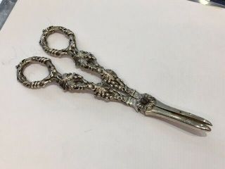 Antique Victorian Sterling Silver Grape Scissors / Shears 1840 - 50 