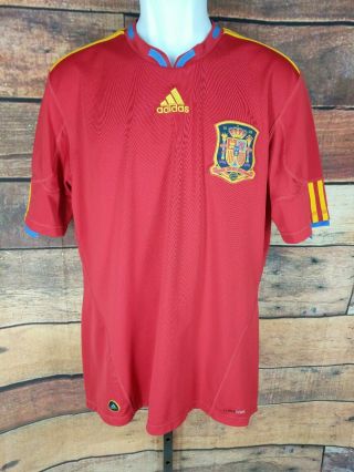 Spain 2010 World Cup Adidas Soccer Jersey Shirt L Red Climacool