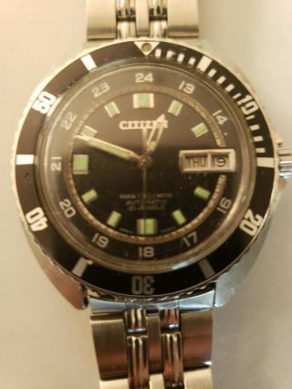 Extremely Rare Citizen Para100mwater Vintage Diver 4 - 720521 Y Day And Date