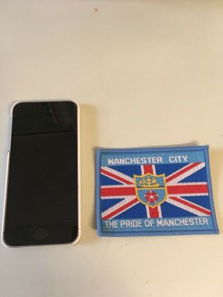 1 X Manchester Man City Sew - On Vintage Patch Mcfc Badge Union Flag Jack 1980s
