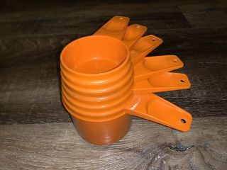 Tupperware Vtg Measuring Cups Full Set Harvest Orange Nesting 761