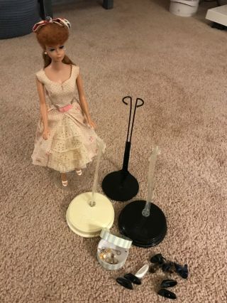 Vintage Barbie Doll (1960’s) W/mixed Accessories/ Stands/ Jewelry / Shoes