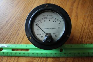 Weston Volt Ac Meter Gauge 0 - 3 Model 476 Round Panel Meter Vintage