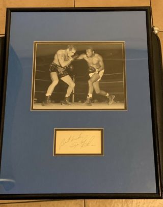 Vintage Boxing Sugar Ray Robinson Photo Hand Signed Cut Jsa Loa Autograph Framed
