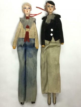 Vintage Japan Long Leg Dolls With Composition Heads