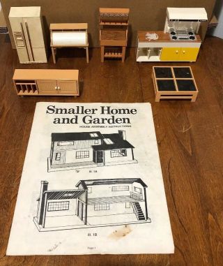 Vintage Tomy Smaller Home Dollhouse Furniture Kitchen Family Room Instructions