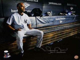 Mariano Rivera Signed Ny Yankees 16x20 Pf Photo On Bench W/ Insc - Jsa Aut