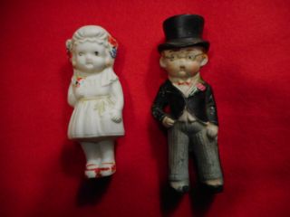 Antique Bisque Small Bride And Groom Figurines