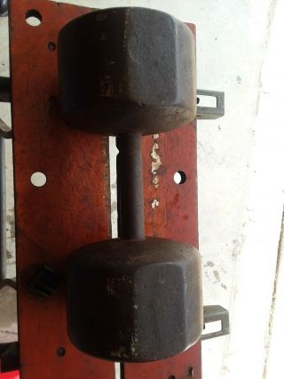 (1) 60 lb Pound Vintage Rare York Antique Dumbbell Tight Heads Pre USA Barbell 2