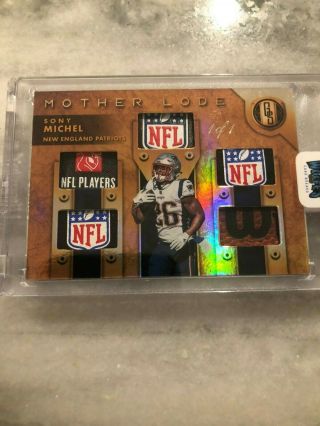 Sony Michel 2019 Gold Standard Mother Lode 1/1 Nfl Logo Laundry Tag 5x Non Auto