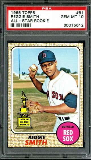 1968 Topps Baseball Card 61 Reggie Smith Red Sox Psa Gem 10 Set Break
