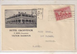 Vintage Postal Envelope Hotel Grosvenor Victor Harbour 1930s South Aiustralia