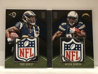 1/1 Todd Gurley Melvin Gordon 2015 Playbook Rookie Nfl Shield Dual Face To Face
