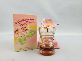 Vtg.  Helena Rubinstein Apple Blossom 3 Dram Ribbed Perfume Bottle Box