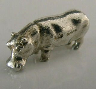 Sterling Silver Miniature Hippopotamus Animal London 2010 Nicholas Plummer
