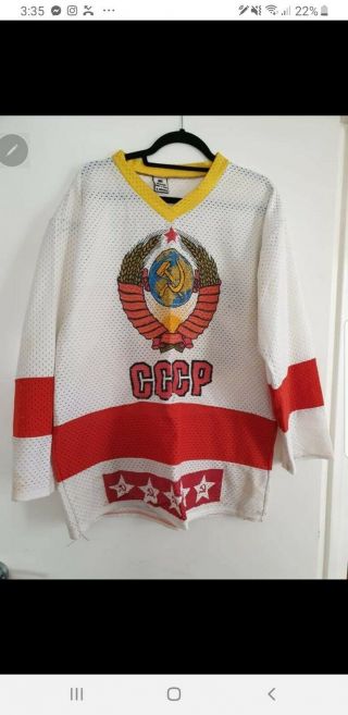 Authentic Vintage Russian Tpetbrk 20 Ice Hockey Jersey.  Vladislav Tretiak Size L