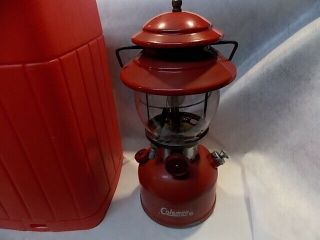Vintage Coleman Lantern Model 200a Red Single Mantle 6 63 And Case