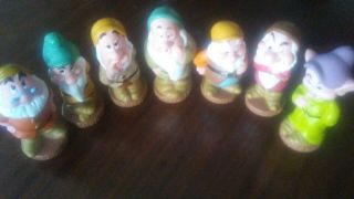 Vintage Disney The Seven Dwarfs Rubber Squeaky Figures 7 Piece Set 5 " To 5.  5 "