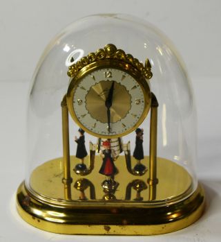 6 " Vintage West Germany Windup Clock Plastic Dome Schmid / Repair