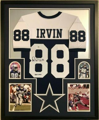 Framed Dallas Cowboys Michael Irvin Autographed Signed Inscribed Jersey Bas