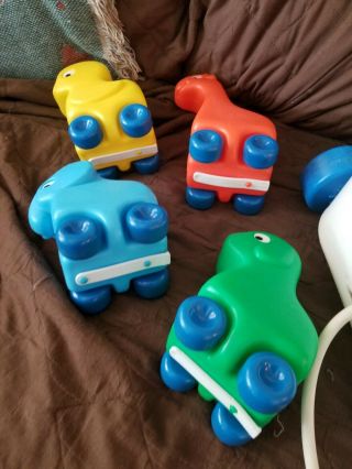 Vintage Little Tikes Pull Toy Wagon ' n Friends Train with 4 Animals 3