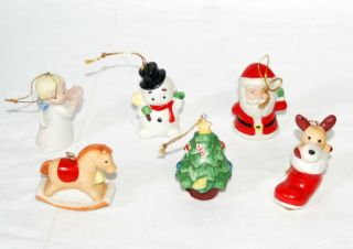 Vtg Ceramic Christmas Ornaments Figures Set Santa Angel Homco Home Interiors