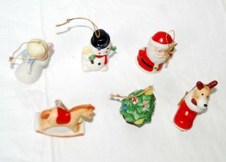 Vtg Ceramic Christmas Ornaments Figures Set Santa Angel Homco Home Interiors 2