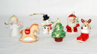 Vtg Ceramic Christmas Ornaments Figures Set Santa Angel Homco Home Interiors 3