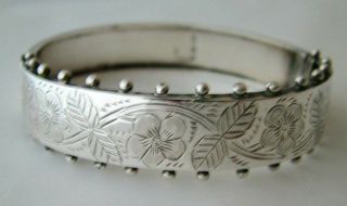 Antique Victorian Sterling Silver 1883 English Hallmarks Bangle / Bracelet