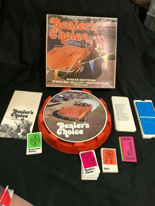 Vintage Dealers Choice Board Game Parker Brothers 1972,  Complete Game