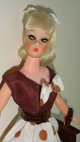 Vintage Barbie Clone Doll Eegee Platinum Ponytail Party Dress Heels Purse Belt