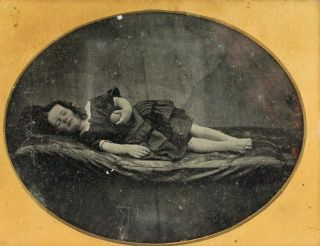 Antique Ambrotype - Post Mortem Young Girl Child Study - Unusual 2