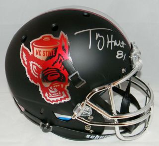 Torry Holt Signed North Carolina Nc State Wolfpack Black Full Size Helmet Bas