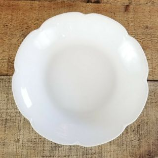 Vintage Haviland Soup Bowls (7 " Diam. ) Scalloped Rim Solid White Porcelain China
